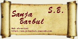 Sanja Barbul vizit kartica